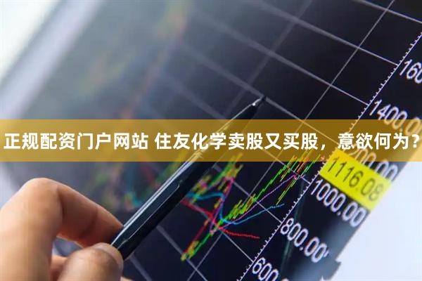 正规配资门户网站 住友化学卖股又买股，意欲何为？